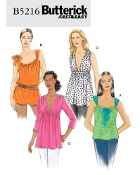 5216 BUTTERICK VERY EASY PULLOVER TOPS, TUNIC SLEEVES OR NOT PATTERN LG-XL UNCUT